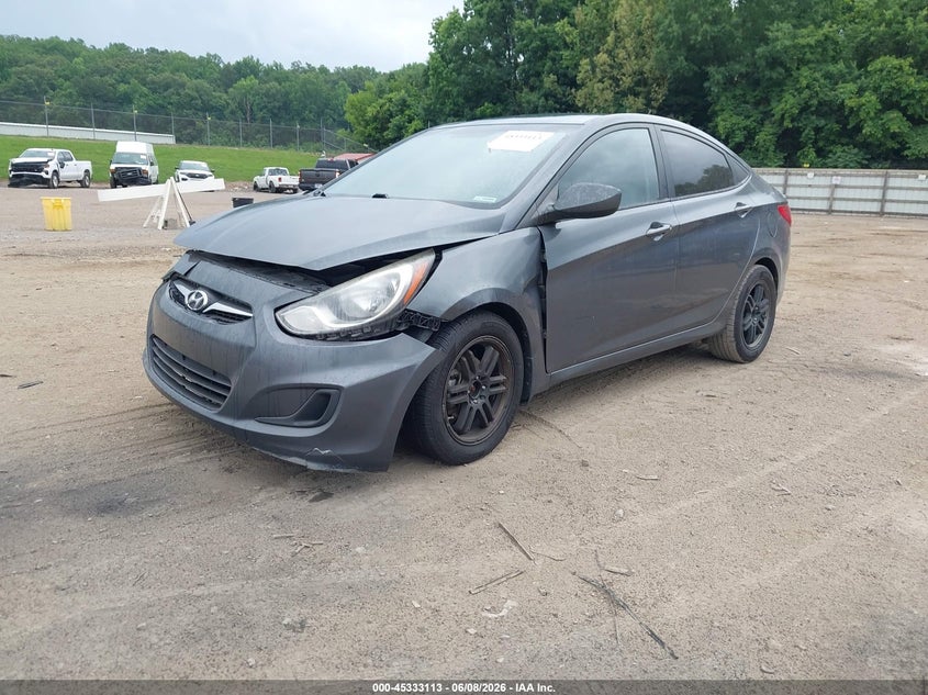 2013 Hyundai Accent VIN KMHCT4AEXDU411986 IAAI salvage auction — RIGHT FRONT, Salvage (Tennessee), sold $300 on 2026-07-29 (photo 2)