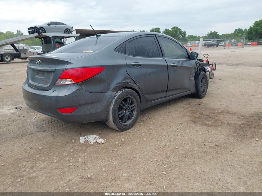 2013 Hyundai Accent VIN KMHCT4AEXDU411986 IAAI salvage auction — RIGHT FRONT, Salvage (Tennessee), sold $300 on 2026-07-29 (photo 4)