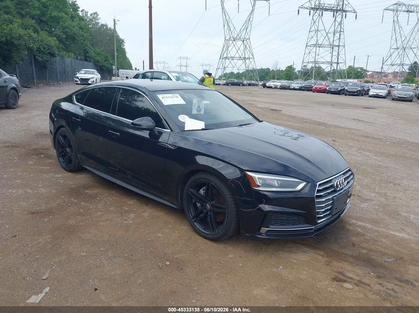 2018 Audi A5 VIN WAUENCF54JA034849 IAAI salvage auction — UNKNOWN, Salvage Title, sold $8,200 on 2026-07-11 (photo 1)