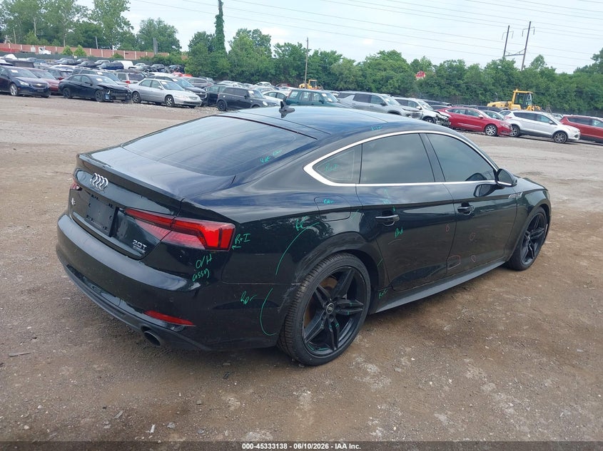 2018 Audi A5 VIN WAUENCF54JA034849 IAAI salvage auction — UNKNOWN, Salvage Title, sold $8,200 on 2026-07-11 (photo 4)
