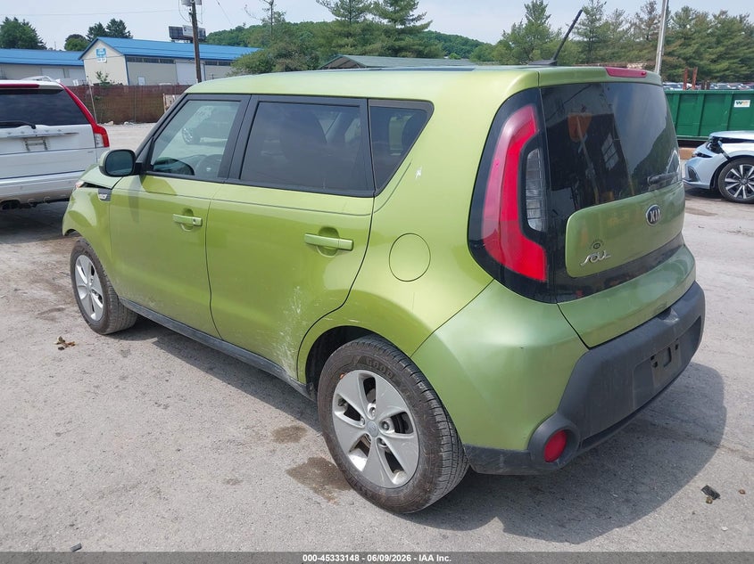 2014 Kia Soul VIN KNDJN2A26E7737008 IAAI salvage auction — NORMAL WEAR, Clear (Pennsylvania), sold $400 on 2026-07-08 (photo 3)