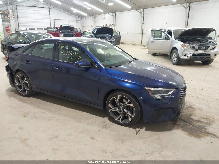 2023 Audi A3 VIN WAUHUDGY9PA024356 IAAI salvage auction — REAR END, Salvage Title, sold $7,650 on 2026-07-16 (photo 1)