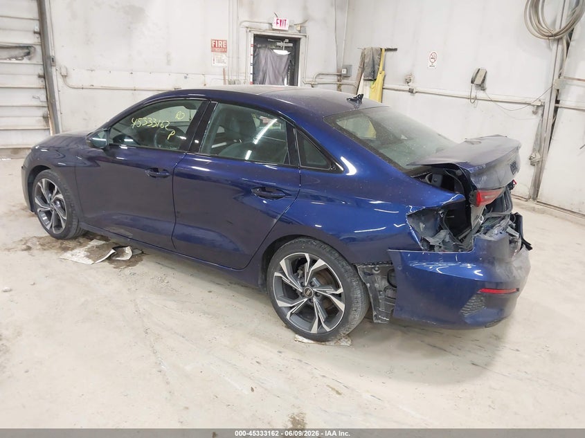 2023 Audi A3 VIN WAUHUDGY9PA024356 IAAI salvage auction — REAR END, Salvage Title, sold $7,650 on 2026-07-16 (photo 3)