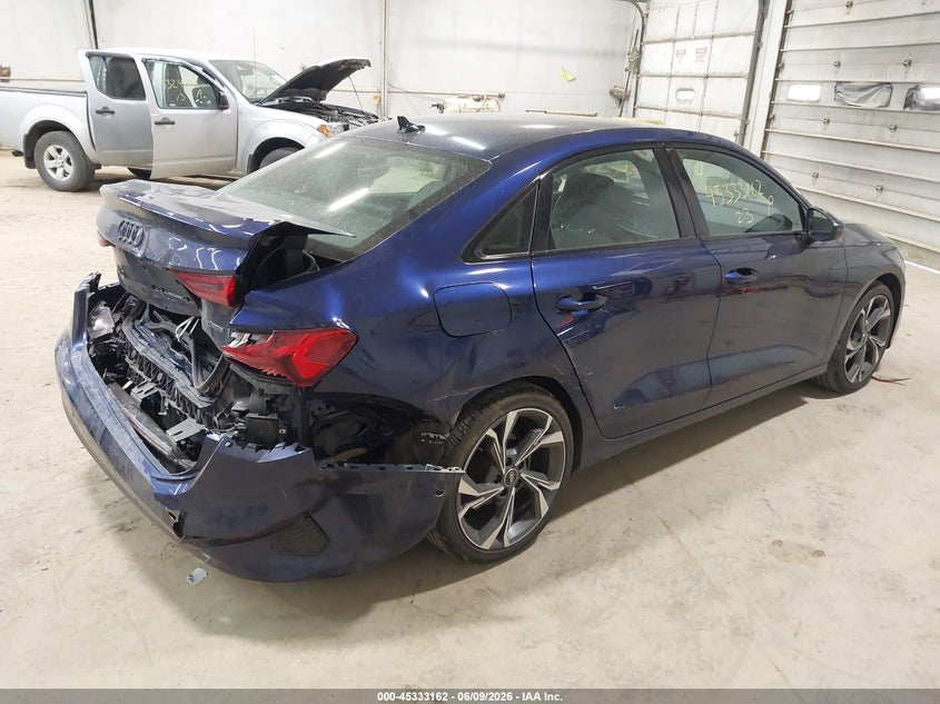 2023 Audi A3 VIN WAUHUDGY9PA024356 IAAI salvage auction — REAR END, Salvage Title, sold $7,650 on 2026-07-16 (photo 4)