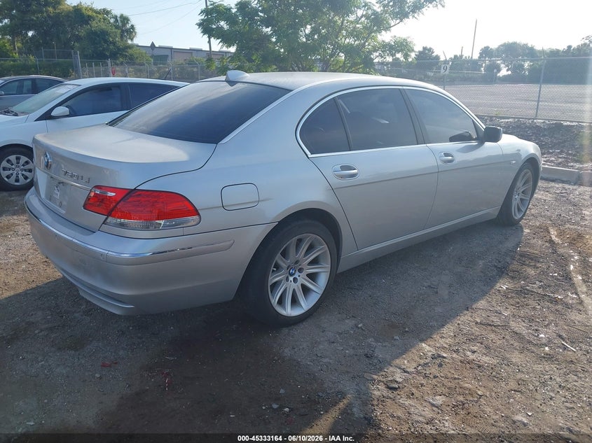 2006 BMW 7er VIN WBAHN83516DT64940 IAAI salvage auction — MECHANICAL, Clear (Florida), sold $425 on 2026-07-09 (photo 4)