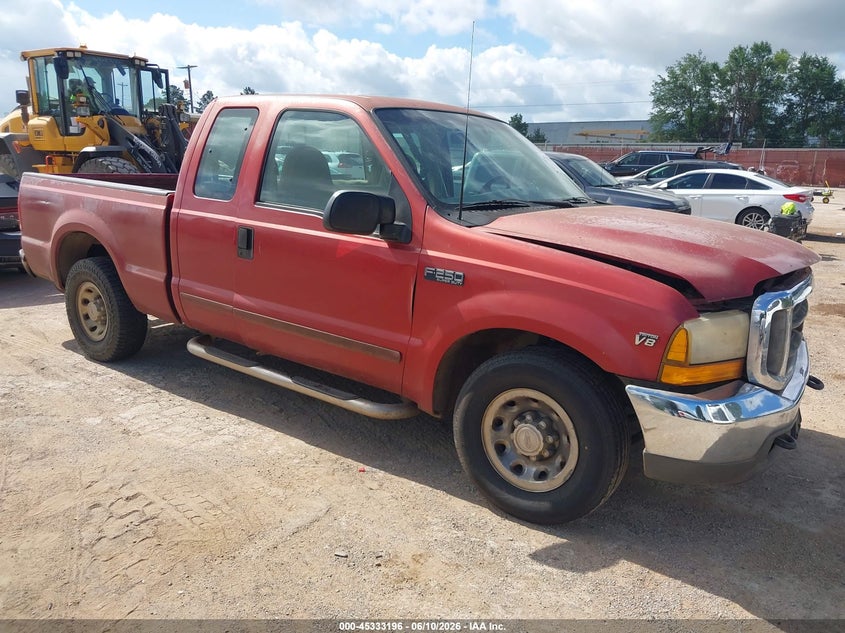 2001 Ford F-250 VIN 1FTNX20L41EA02460 IAAI salvage auction — FRONT END, Salvage (Texas), sold $525 on 2026-07-09 (photo 1)