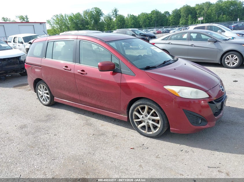 2012 Mazda 5 VIN JM1CW2DL4C0138611 IAAI salvage auction — REAR END, Salvage Title, sold $425 on 2026-07-14 (photo 1)