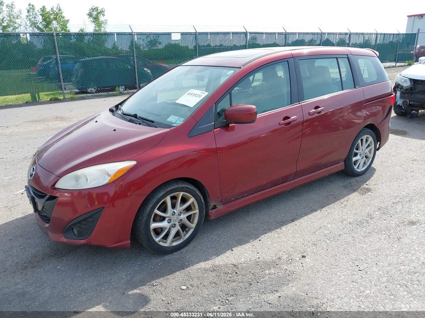 2012 Mazda 5 VIN JM1CW2DL4C0138611 IAAI salvage auction — REAR END, Salvage Title, sold $425 on 2026-07-14 (photo 2)