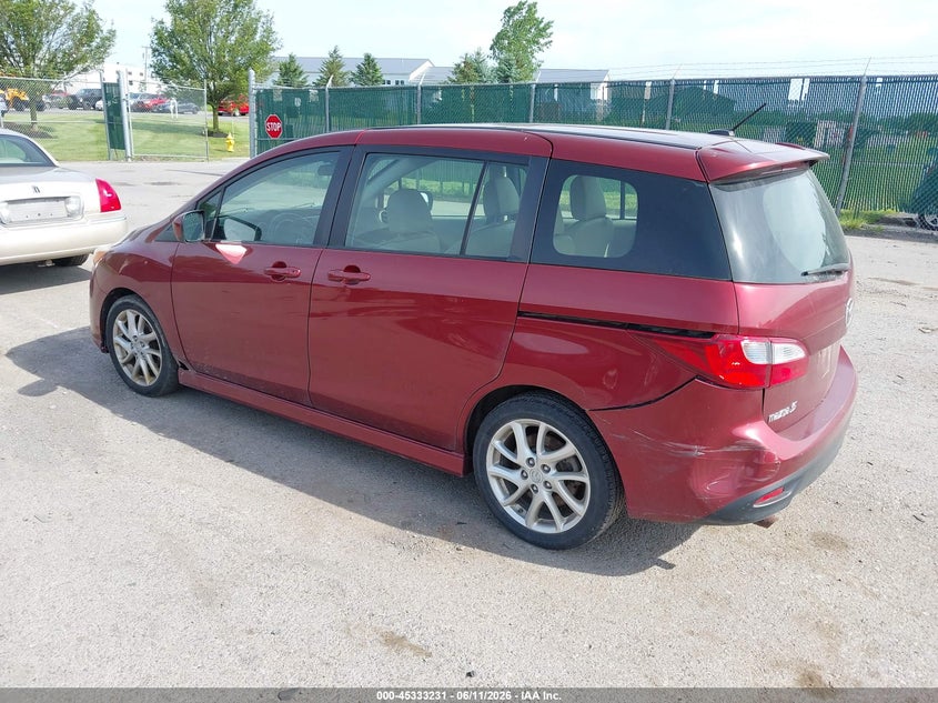 2012 Mazda 5 VIN JM1CW2DL4C0138611 IAAI salvage auction — REAR END, Salvage Title, sold $425 on 2026-07-14 (photo 3)