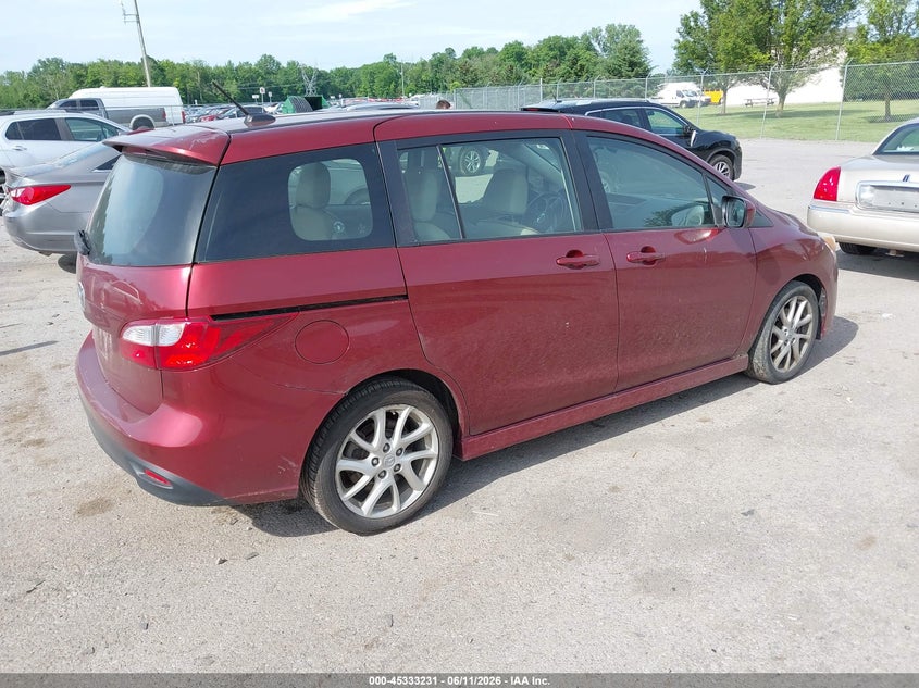 2012 Mazda 5 VIN JM1CW2DL4C0138611 IAAI salvage auction — REAR END, Salvage Title, sold $425 on 2026-07-14 (photo 4)