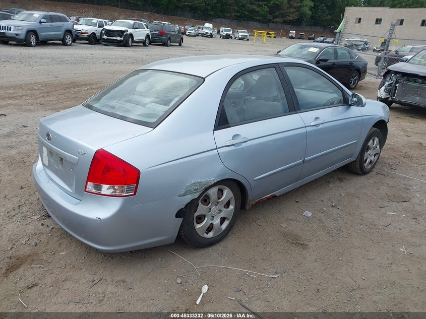 2008 Kia Spectra VIN KNAFE121285521370 IAAI salvage auction — LEFT REAR, Salvage (Massachusetts), sold $400 on 2026-07-17 (photo 4)