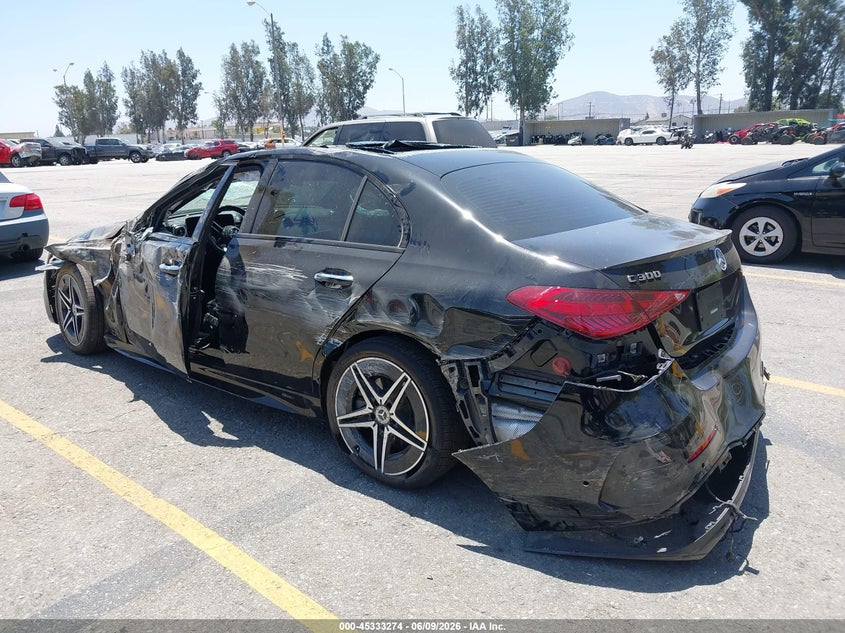 2025 Mercedes-benz C-klasse VIN W1KAF4GB9SR251895 IAAI salvage auction — ROLLOVER, Salvage Title, sold $7,500 on 2026-07-21 (photo 3)
