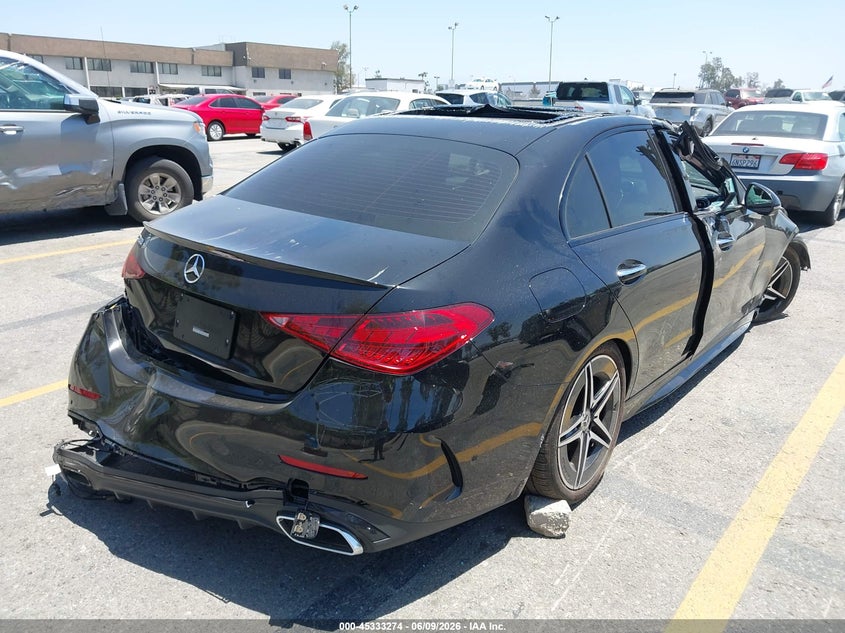 2025 Mercedes-benz C-klasse VIN W1KAF4GB9SR251895 IAAI salvage auction — ROLLOVER, Salvage Title, sold $7,500 on 2026-07-21 (photo 4)