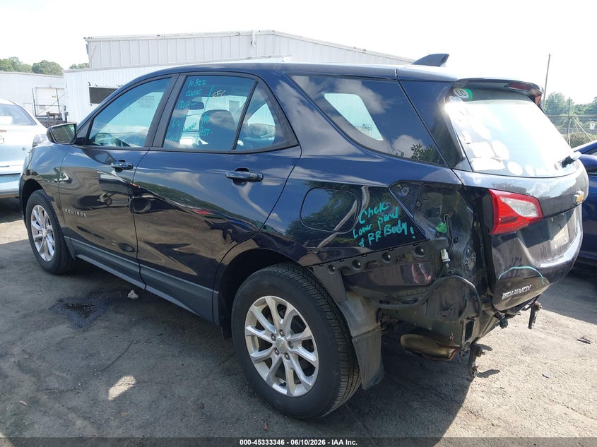 2020 Chevrolet Equinox VIN 3GNAXHEV7LS555812 IAAI salvage auction — REAR END, Salvage (North Carolina), sold $3,000 on 2026-08-01 (photo 3)