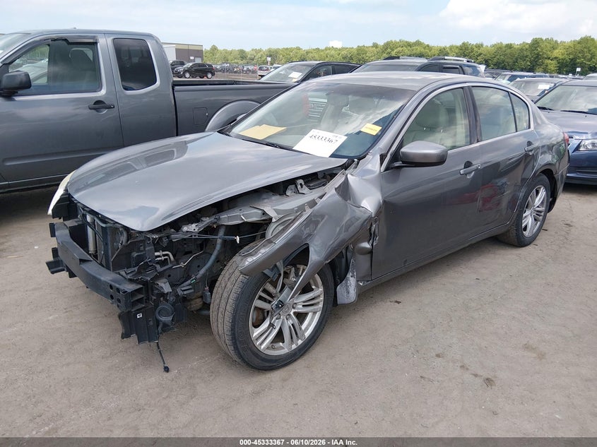 2011 Infiniti G VIN JN1DV6ARXBM652786 IAAI salvage auction — FRONT END, Salvage (Ohio), sold $575 on 2026-07-12 (photo 2)