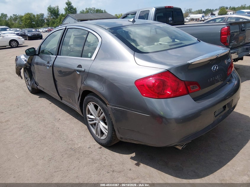 2011 Infiniti G VIN JN1DV6ARXBM652786 IAAI salvage auction — FRONT END, Salvage (Ohio), sold $575 on 2026-07-12 (photo 3)