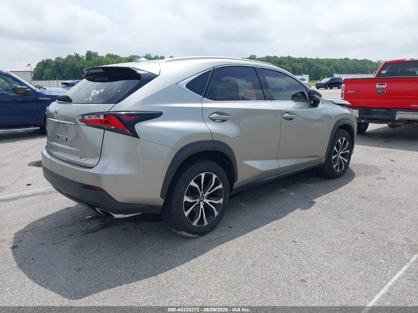 2015 Lexus Nx VIN JTJBARBZ5F2022625 IAAI salvage auction — LEFT FRONT, Clear (Indiana), sold $5,950 on 2026-07-30 (photo 4)