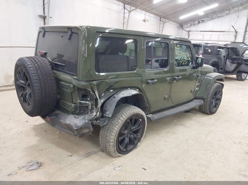 2023 Jeep Wrangler / VIN 1C4HJXEG6PW527966 IAAI salvage auction — REAR END, Salvage Title, sold $11,200 on 2026-07-10 (photo 4)