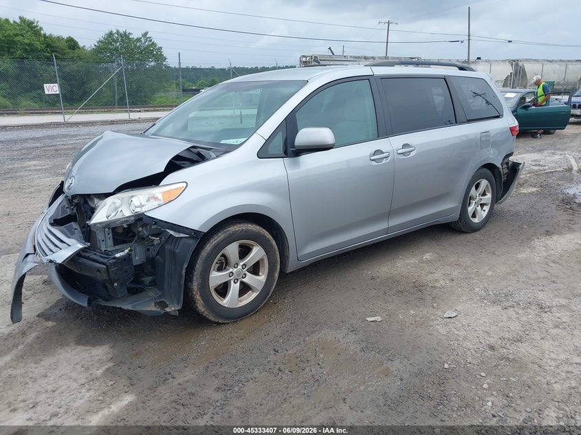 2017 Toyota Sienna VIN 5TDKZ3DC8HS771707 IAAI salvage auction — FRONT & REAR, Salvage Title, sold $1,600 on 2026-07-17 (photo 2)