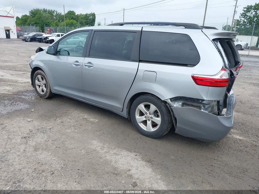 2017 Toyota Sienna VIN 5TDKZ3DC8HS771707 IAAI salvage auction — FRONT & REAR, Salvage Title, sold $1,600 on 2026-07-17 (photo 3)