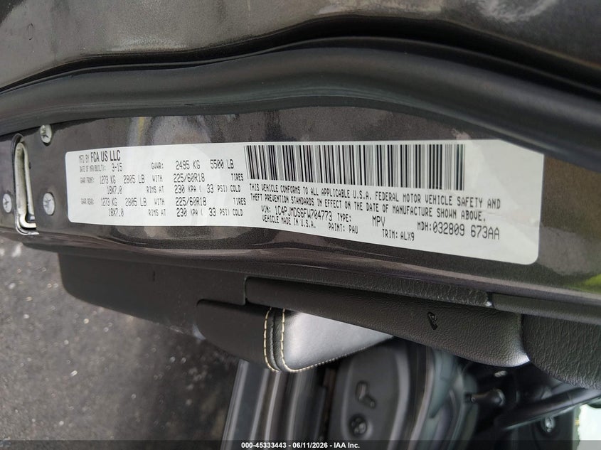 2015 Jeep Cherokee VIN 1C4PJMDS6FW704773 IAAI salvage auction — RIGHT FRONT, Salvage (Missouri), sold $1,100 on 2026-07-10 (photo 9)