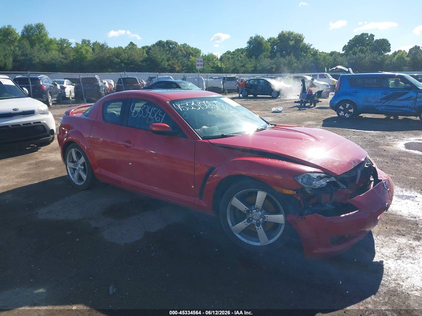 2005 Mazda Rx-8 VIN JM1FE173650147173 IAAI salvage auction — FRONT END, Clear (Indiana), sold $225 on 2026-07-21 (photo 1)