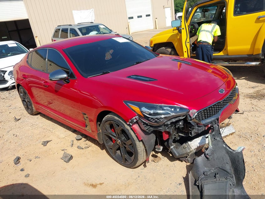 2019 Kia Stinger VIN KNAE35LC2K6050928 IAAI salvage auction — FRONT END, Salvage (North Carolina), sold $5,225 on 2026-07-27 (photo 1)
