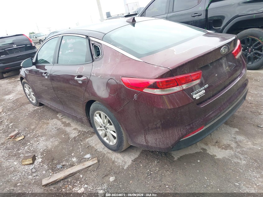 2018 Kia Optima VIN 5XXGT4L33JG181811 IAAI salvage auction — THEFT, Salvage Title, sold $1,000 on 2026-07-29 (photo 3)