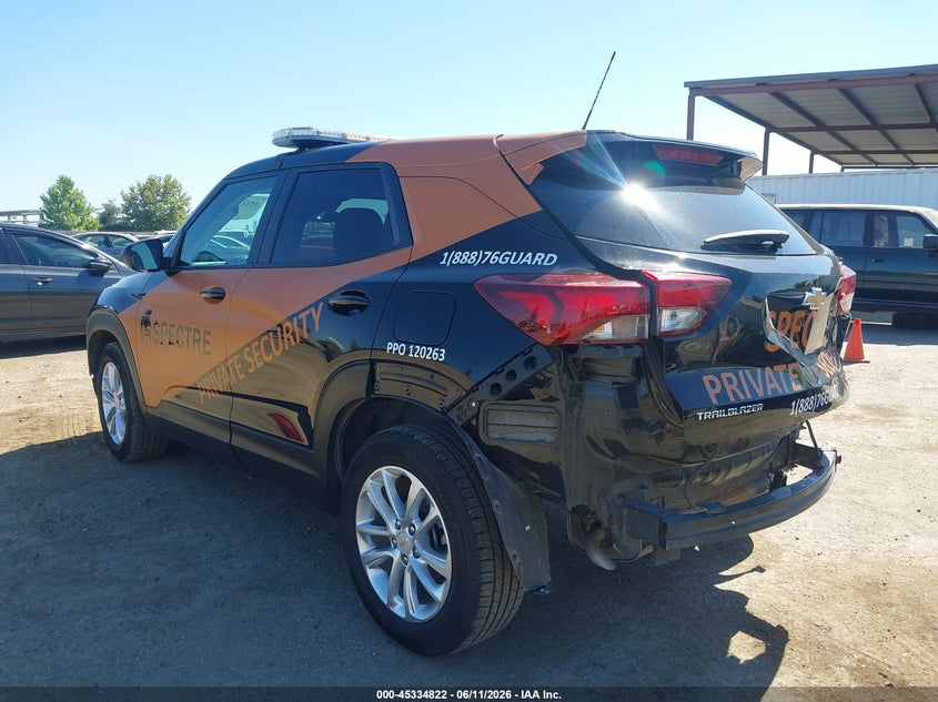 2025 Chevrolet Trailblazer VIN KL79MMSL2SB039039 IAAI salvage auction — REAR END, Salvage (California), sold $4,350 on 2026-07-28 (photo 3)
