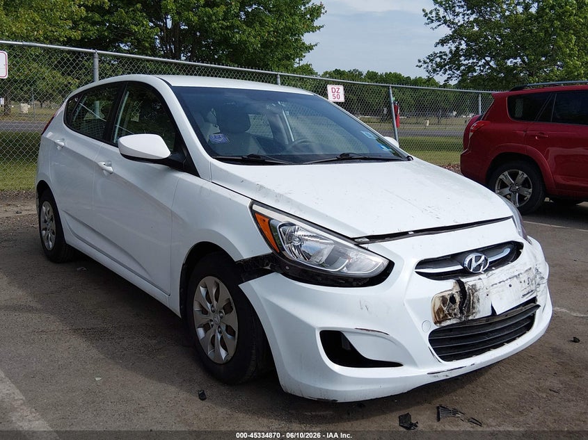 2016 Hyundai Accent VIN KMHCT5AE1GU262894 IAAI salvage auction — FRONT END, Salvage (New Jersey), sold $625 on 2026-07-27 (photo 1)