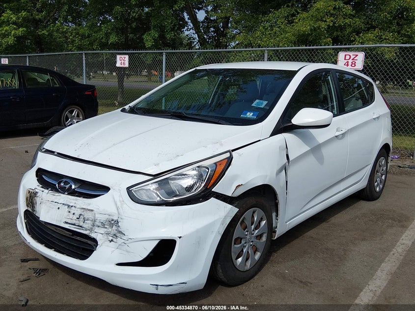 2016 Hyundai Accent VIN KMHCT5AE1GU262894 IAAI salvage auction — FRONT END, Salvage (New Jersey), sold $625 on 2026-07-27 (photo 2)