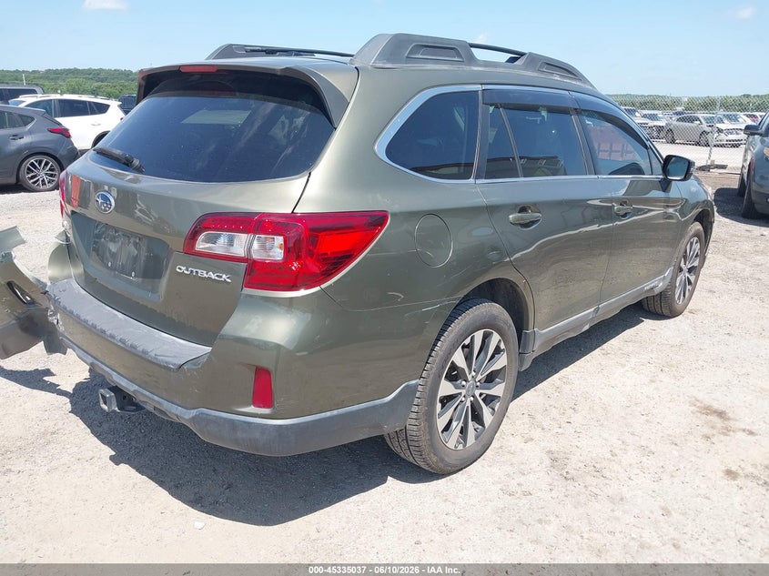 2015 Subaru Outback VIN 4S4BSBJC0F3213296 IAAI salvage auction — REAR END, Clear (Oklahoma), sold $2,650 on 2026-07-31 (photo 4)