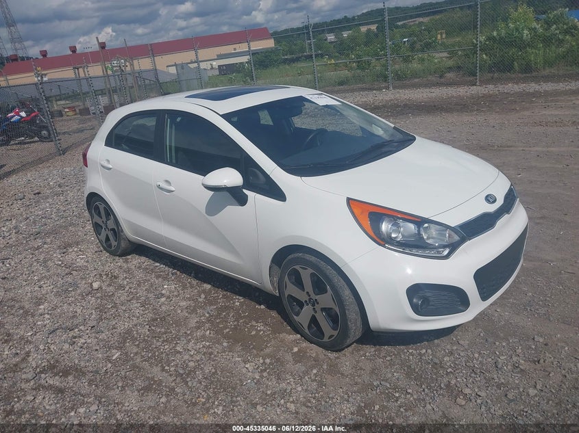 2013 Kia Rio VIN KNADN5A37D6171790 IAAI salvage auction — LEFT REAR, Salvage (Pennsylvania), sold $1,100 on 2026-07-07 (photo 1)