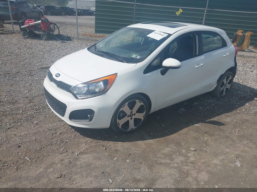2013 Kia Rio VIN KNADN5A37D6171790 IAAI salvage auction — LEFT REAR, Salvage (Pennsylvania), sold $1,100 on 2026-07-07 (photo 2)