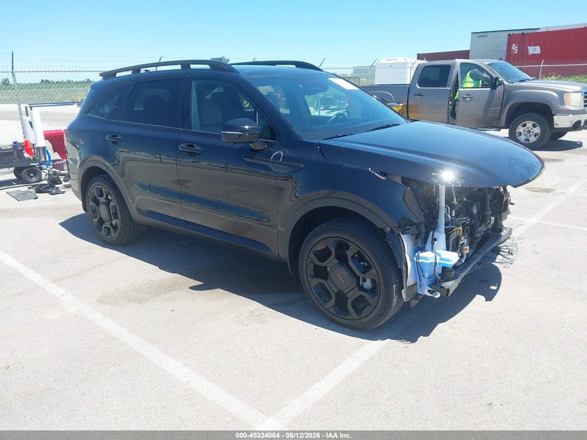 2025 Kia Sorento VIN 5XYRKDJF9SG335086 IAAI salvage auction — FRONT END, Salvage (Nebraska), sold $14,400 on 2026-08-22 (photo 1)