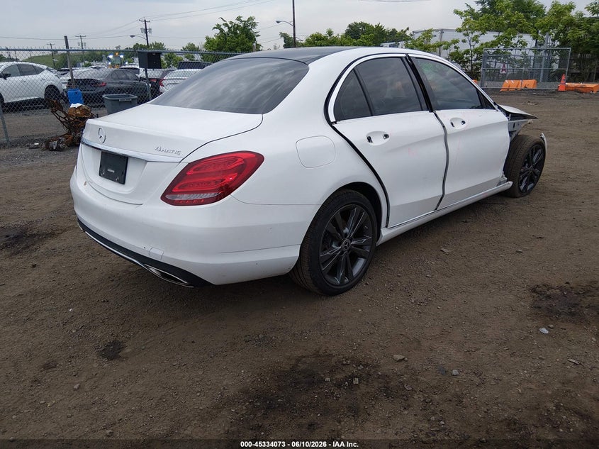 2018 Mercedes-benz C-klasse VIN WDDWF4KB4JR413637 IAAI salvage auction — FRONT END, Salvage (New Jersey), sold $7,100 on 2026-07-29 (photo 4)