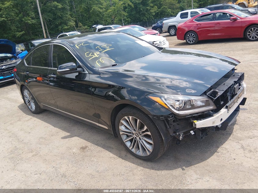 2017 Genesis G80 VIN KMHGN4JE5HU210255 IAAI salvage auction — FRONT END, Salvage Title, sold $3,125 on 2026-07-24 (photo 1)
