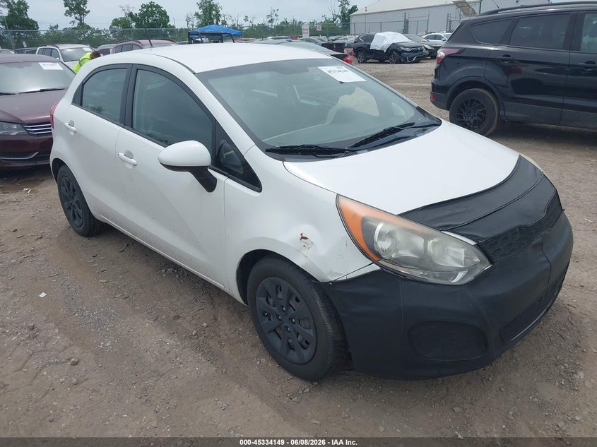 2013 Kia Rio VIN KNADM5A35D6224330 IAAI salvage auction — NORMAL WEAR, Original (Ohio), sold $725 on 2026-07-09 (photo 1)