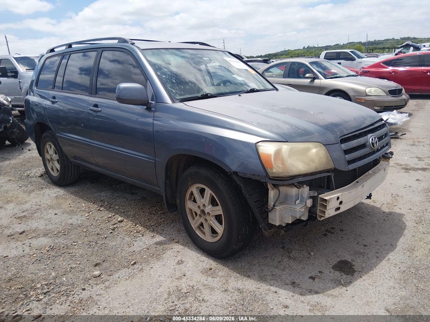 2006 Toyota Highlander VIN JTEGD21A560138840 IAAI salvage auction — LEFT SIDE, Junk (Oklahoma), sold $500 on 2026-07-28 (photo 1)