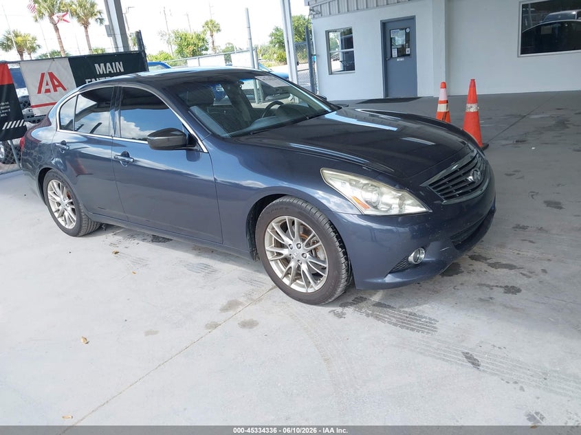 2011 Infiniti G37 VIN JN1CV6AP5BM302329 IAAI salvage auction — LEFT REAR, Rebuildable (Florida), sold $1,150 on 2026-07-15 (photo 1)