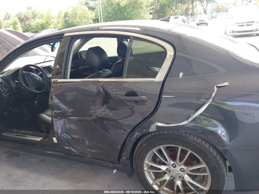 2011 Infiniti G37 VIN JN1CV6AP5BM302329 IAAI salvage auction — LEFT REAR, Rebuildable (Florida), sold $1,150 on 2026-07-15 (photo 6)