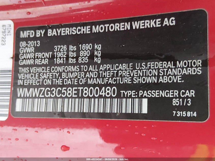 2014 Mini Clubman VIN WMWZG3C58ET800480 IAAI salvage auction — NORMAL WEAR, Salvage Title, sold $675 on 2026-07-08 (photo 9)