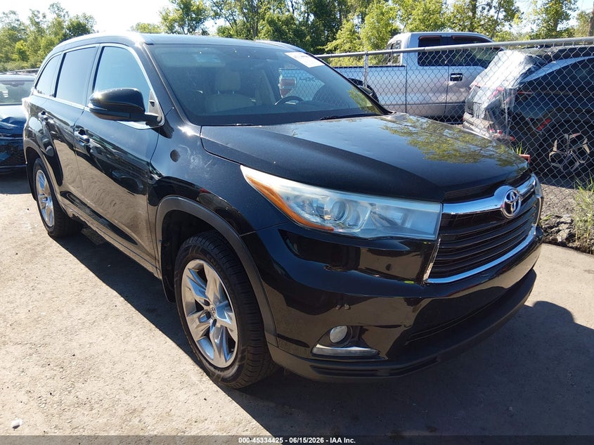 2014 Toyota Highlander VIN 5TDDKRFH2ES024477 IAAI salvage auction — HAIL, Salvage (Ohio), sold $7,650 on 2026-07-14 (photo 1)