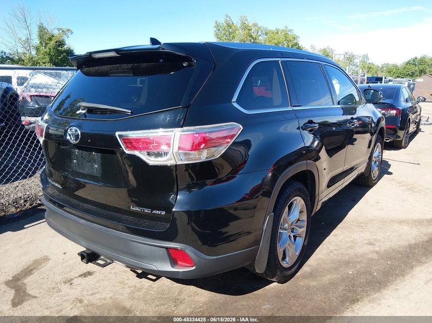 2014 Toyota Highlander VIN 5TDDKRFH2ES024477 IAAI salvage auction — HAIL, Salvage (Ohio), sold $7,650 on 2026-07-14 (photo 4)
