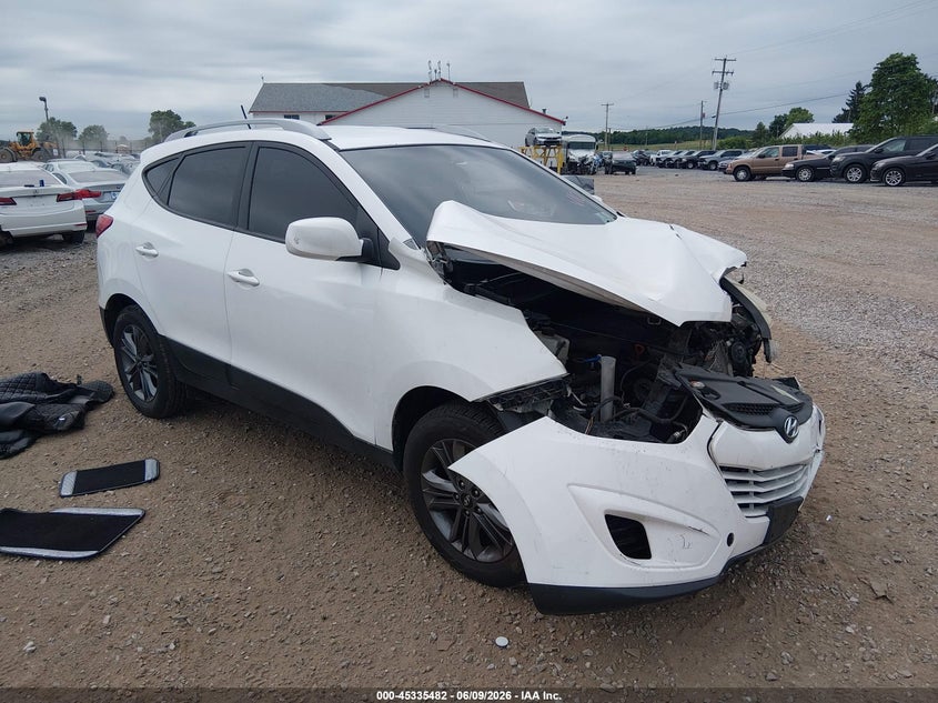 2015 Hyundai Tucson VIN KM8JUCAG1FU116844 IAAI salvage auction — LEFT FRONT, Salvage Title, sold $500 on 2026-07-10 (photo 1)