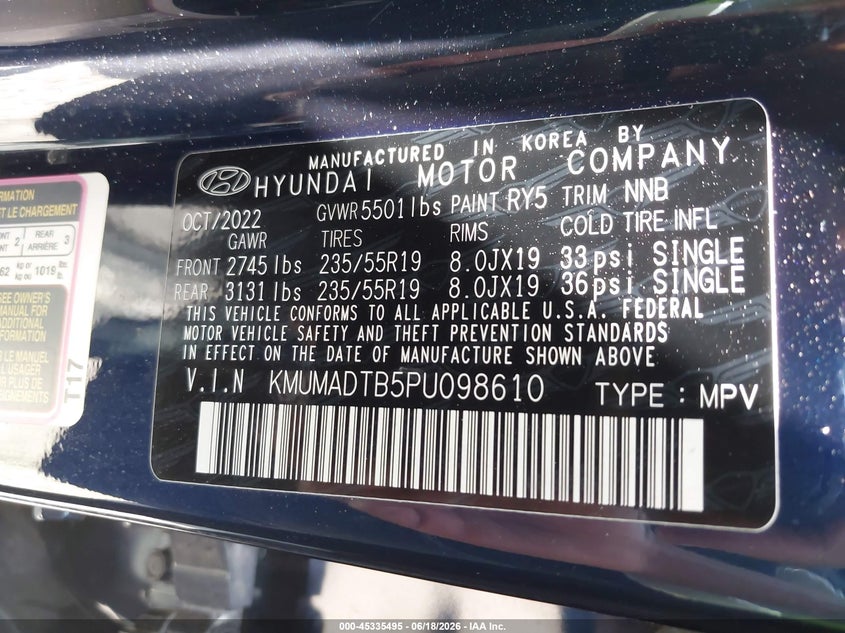 2023 Genesis Gv70 VIN KMUMADTB5PU098610 IAAI salvage auction — FRONT END, Salvage Title, sold $10,600 on 2026-07-22 (photo 9)