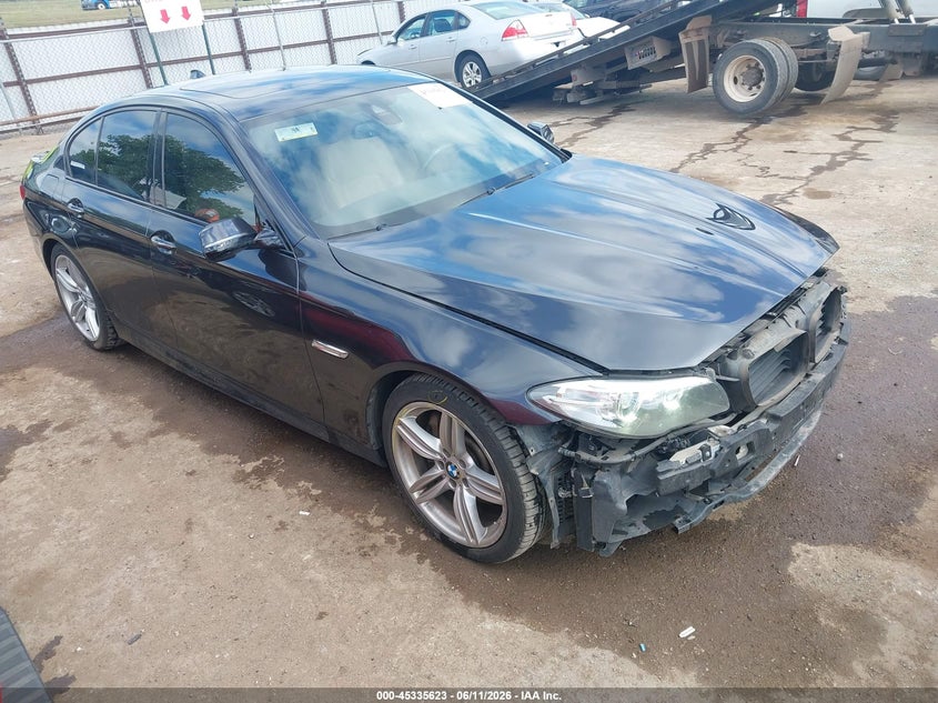 2015 BMW 5er VIN WBA5B1C53FD919969 IAAI salvage auction — LEFT FRONT, Clear (Oklahoma), sold $1,400 on 2026-07-22 (photo 1)