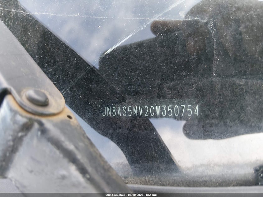2012 Nissan Rogue VIN JN8AS5MV2CW350754 IAAI salvage auction — FRONT END, Salvage (Pennsylvania), sold $25 on 2026-07-21 (photo 9)