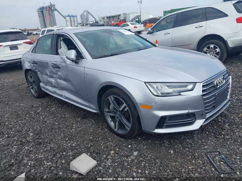 2018 Audi A4 VIN WAUENAF41JN012327 IAAI salvage auction — SIDE, Mv-907A (New York), sold $2,550 on 2026-07-07 (photo 1)