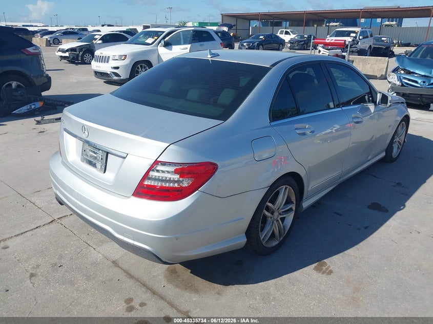 2012 Mercedes-benz C-klasse VIN WDDGF4HB7CR215505 IAAI salvage auction — FRONT END, Salvage (Texas), sold $225 on 2026-07-08 (photo 4)